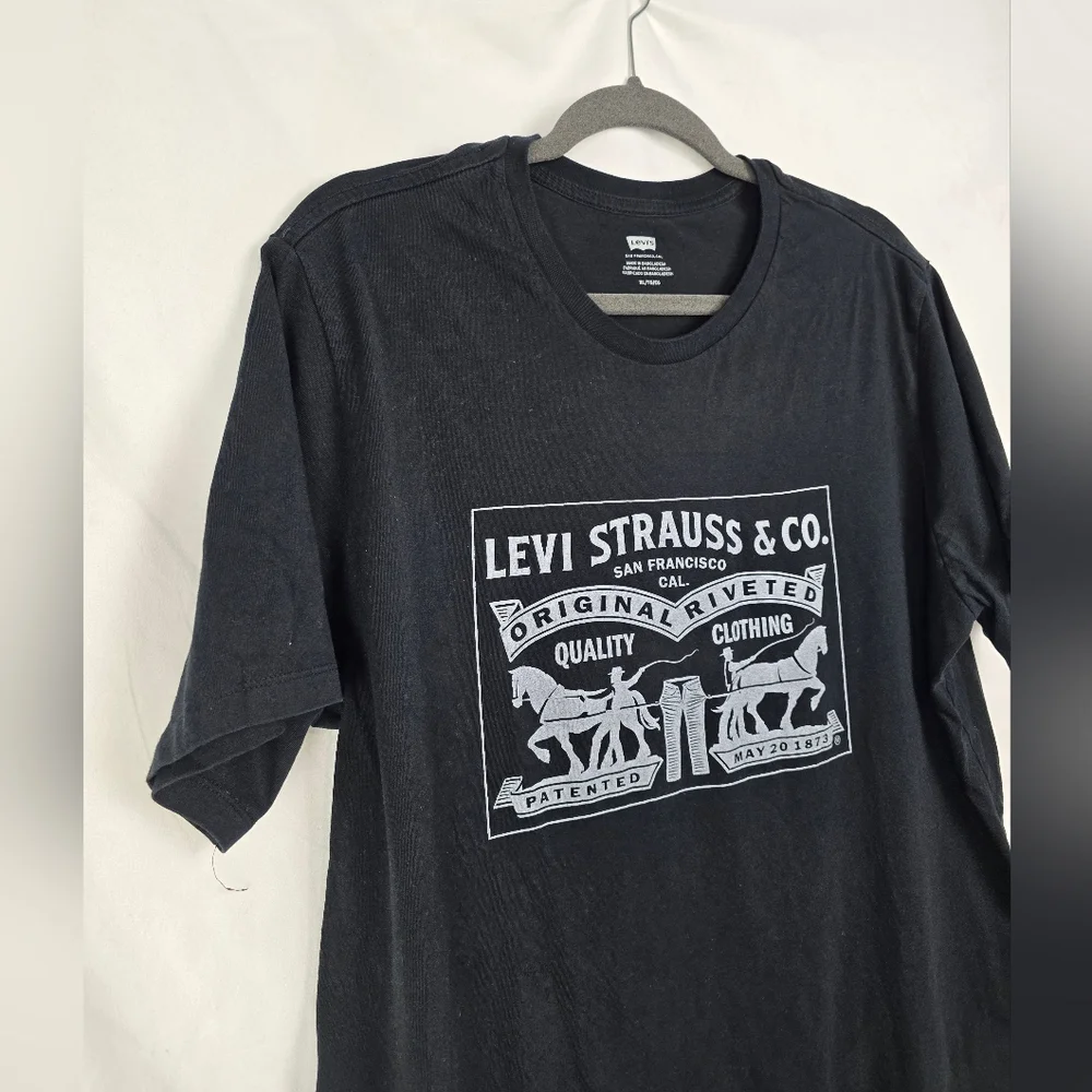 Levi's Classic Graphic Black Crew Neck Men's Short Sleeve Tee Shirt sz XL